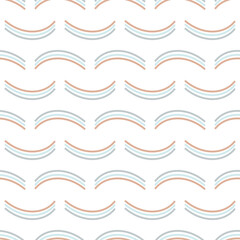 Seamless decorative wavy shape vector pattern. Abstract background.