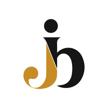 initial letter bj or jb logo vector design