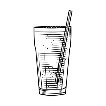 soda glass icon, sketch style