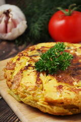 A national dish of Spanish cuisine - tortilla