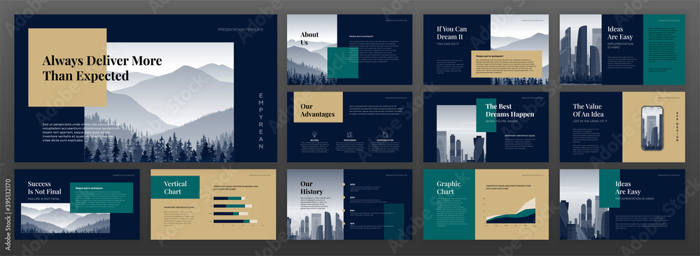 Canvas Prints modern keynote presentation templates set. use for creative powerpoint presentation background, broc
