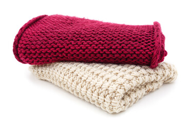 Knitted scarves warm.