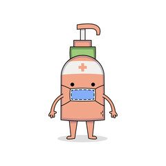 Cute Hand Sanitizer Bottle Cartoon Character 1