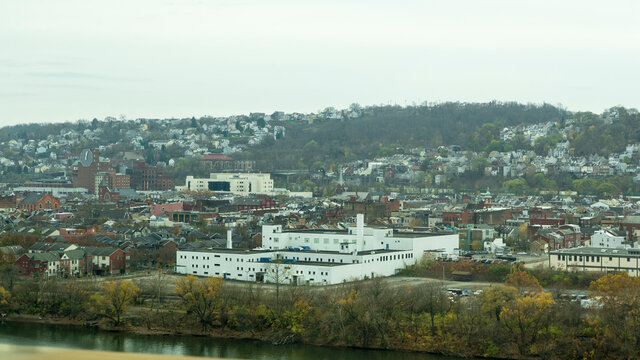 The City Of Pittsburgh Near Monongahela River Bank 