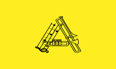 Obraz premium A Saxophone Logo Design 