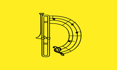 D Saxophone Logo Design 