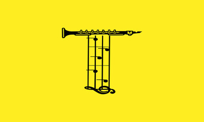 T Saxophone Logo Design 