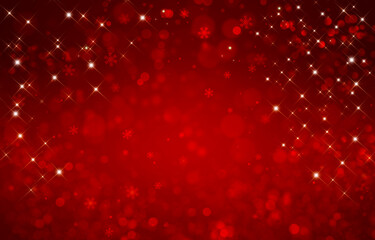 elegant red Christmas background with snowflakes. and stars