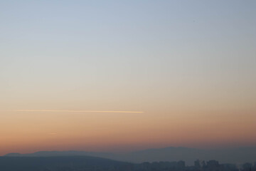 Beautiful dramatic sunset landscape during evening