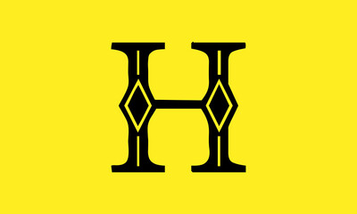 H Diamond Cut Logo Design 