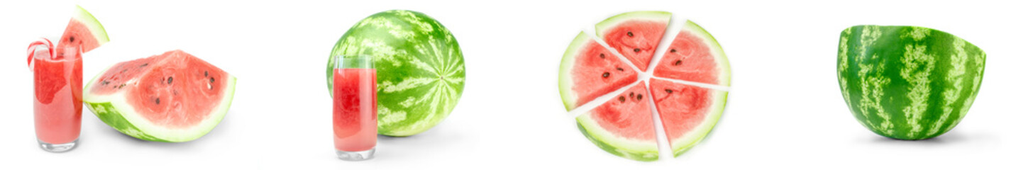 Set of Watermelon isolated on a white background