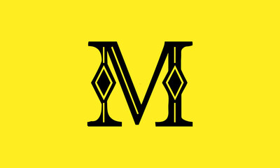 M Diamond Cut Logo Design 