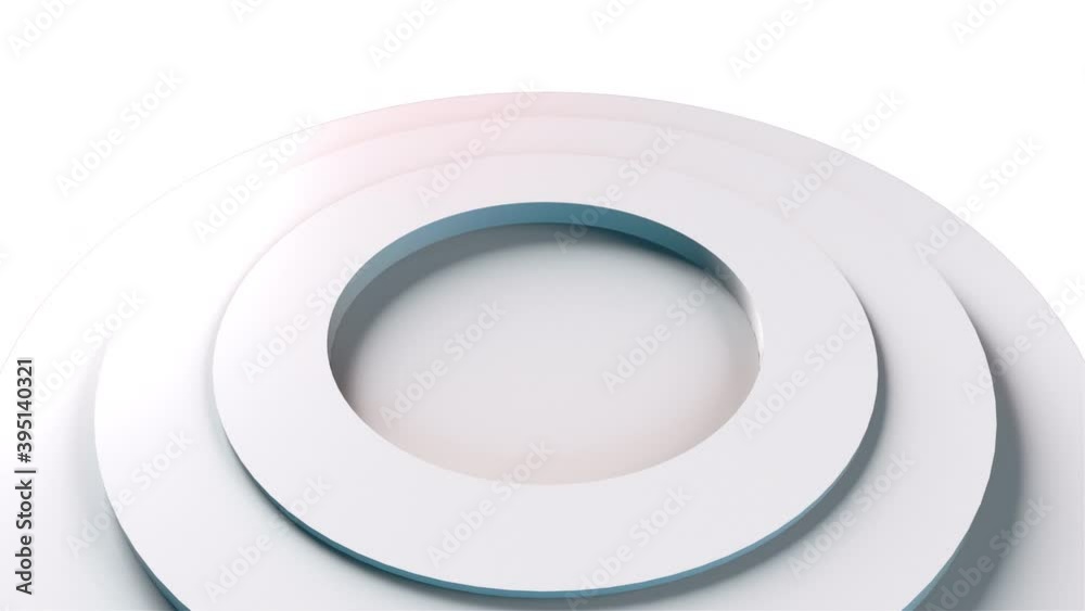 Canvas Prints Computer generated a set of abstract rings on different levels. 3d rendering of elegant white backdrop