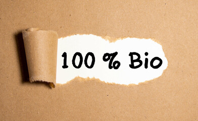 100 percent Bio write on torn paper