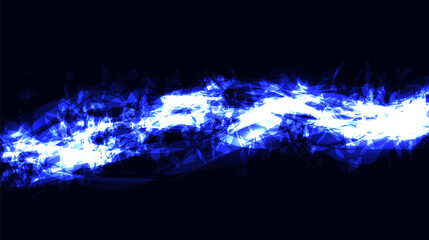 Fototapeta na wymiar Abstract blue energy glowing bright mottled neon burning magical beautiful figure pattern from the bands of waves of bending cosmic lines of bends. The background. illustration