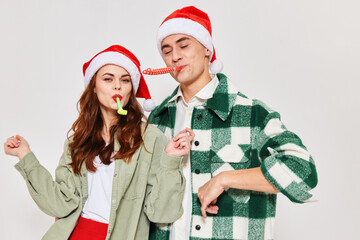 Man and woman festive mood fun friendship fashion lifestyle