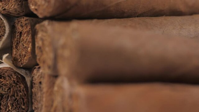 handrolled cuban cigars on white background 4k