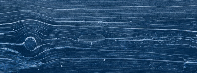 Rustic cool blue wood background with cracks and grain texture - 395147397