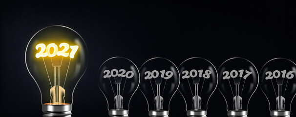 Transition from 2020 to 2021, business and idea concept