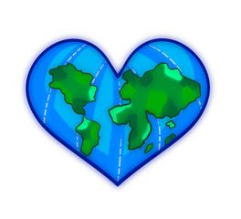 Heart of the earth with outline