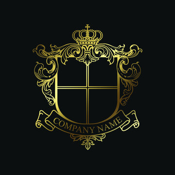 Crest Logo Template, Elegant emblem, boutique, heraldic, hotel, heraldry,Luxury monograms logos templates ,ornament classic,Heraldic premium quality, Vintage gold logos crest