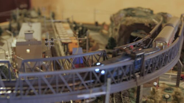 model train railway table 4k