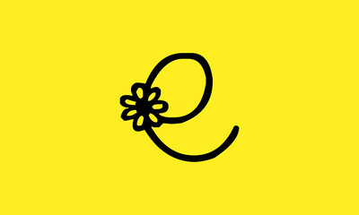 e flower logo design 