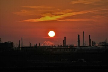 paysage back ground  sunset nature industrie 