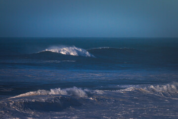 Large waves during a sea storm at the basque coast.