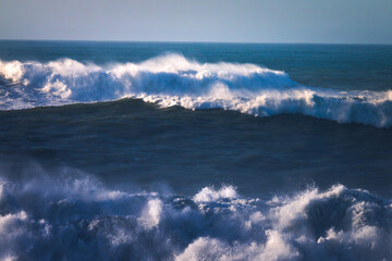Large waves during a sea storm at the basque coast.