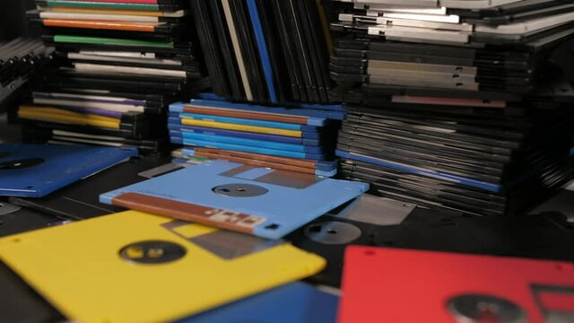 old vintage computer floppy disks 4k
