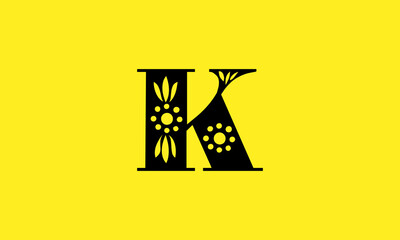 K flower logo design 