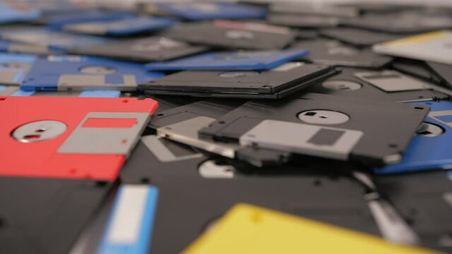 old vintage computer floppy disks 4k