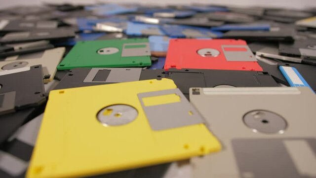 old vintage computer floppy disks 4k