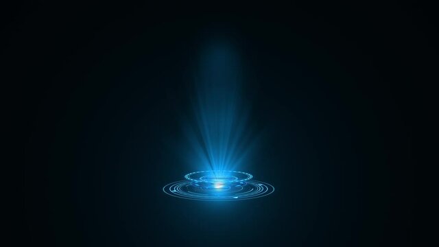 Blue hologram HUD circle interfaces. Digital data network protection, future technology network concept. Excellent for any kind of hi-tec, science, technology or futuristic concept.