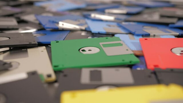 old vintage computer floppy disks 4k