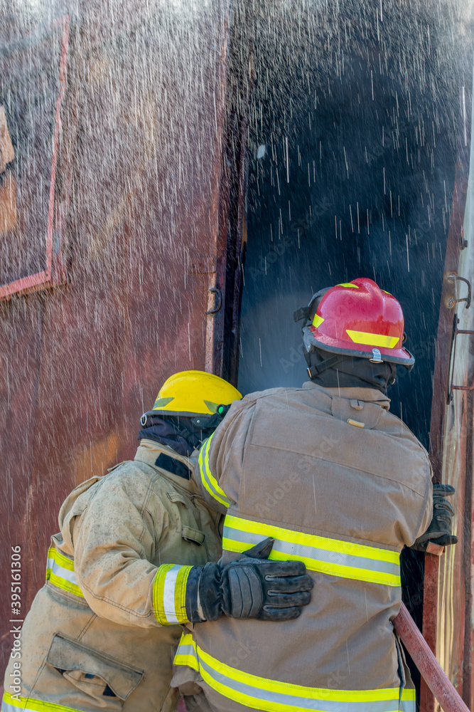 Poster Fireman Fire Training Station Drill