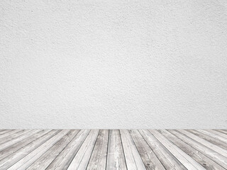 Empty room solid white color plaster interior wall and floor.