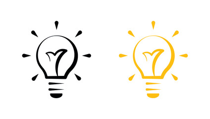 Set of light bulb icons. Concept of idea. Vector illustration.