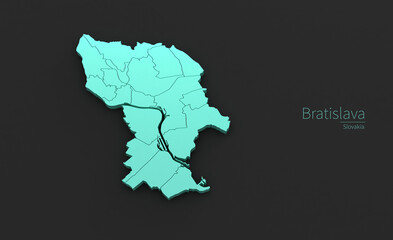 Bratislava City Map. 3D Map Series of Cities in slovakia.
