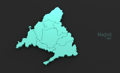 Madrid City Map. 3D Map Series of Cities in Spain.