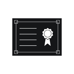 Certificate icon design illustration on white isolated background. 