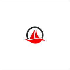 logo sea boat templet vector icon