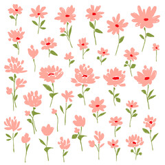 Abstract flower illustration material collection,