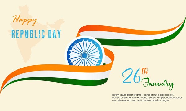 Happy indian republic day creative flag design