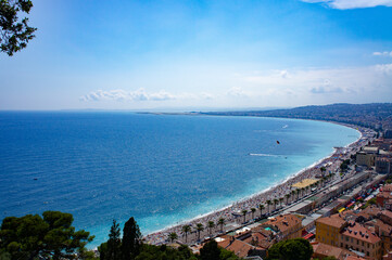 view of the sea and city of Nice from the sea