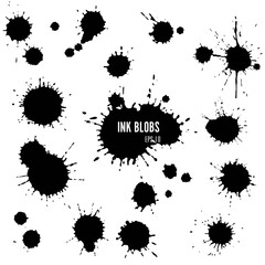 Vector ink splash collection. Set of ink blobs.