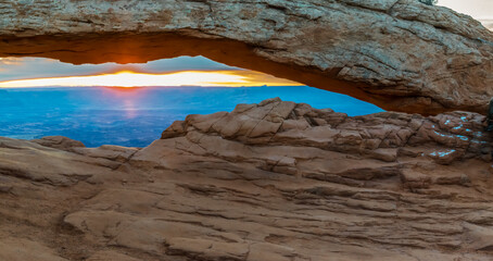 Fototapeta na wymiar Sunrise At Mesa Arch, Canyonlands National Park, Utah, USA