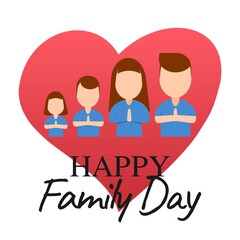 Happy Family Day Vector Illustration. Suitable for greeting card poster and banner