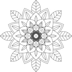 Easy Mandala coloring book simple and basic for beginners, seniors and children. Set of Mehndi flower pattern for Henna drawing and tattoo. Decoration in ethnic oriental, Indian style.